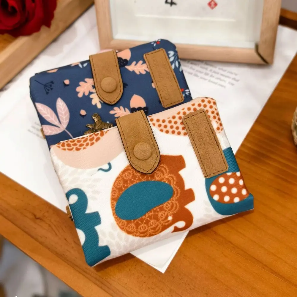 Women Cute Zipper Hasp Short Wallet PU Leather-Capacity Coin Purse Money Bag Frosted Printing ID Card Holder Girl Cute Clutch
