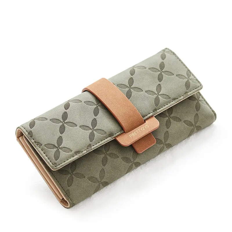 Female Fashion Long Wallet Quality Embossed Leather Women Folded Design Money Bag Lady Coin Purse Credit Card Holders For Girls