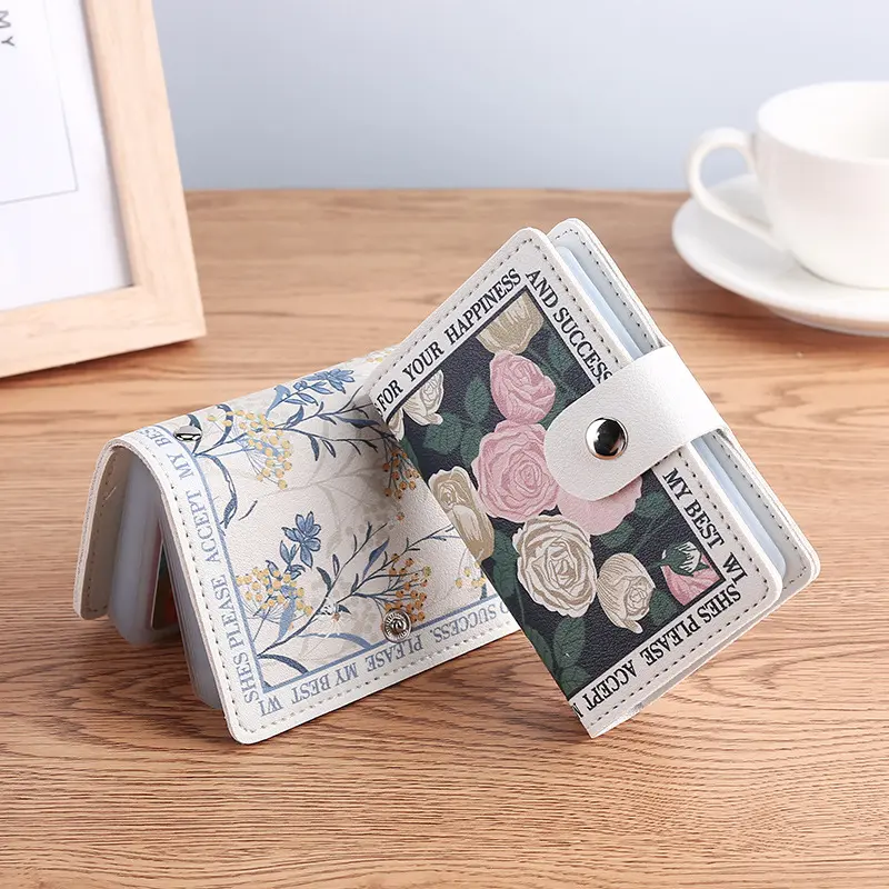 New Floral Card Bag Multiple Cards Slots ID Bank Credit Card Covers for Women Large Capacity Card Holders