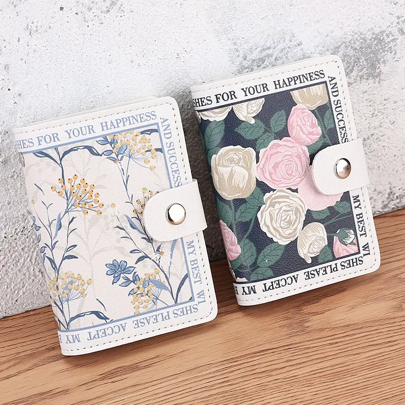 New Floral Card Bag Multiple Cards Slots ID Bank Credit Card Covers for Women Large Capacity Card Holders