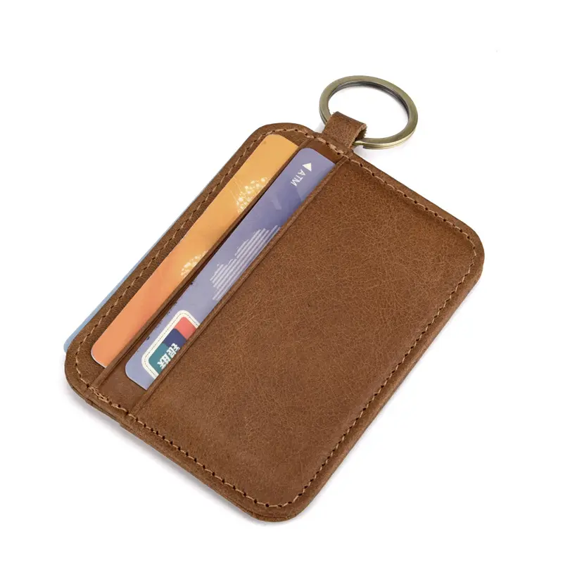 New Vintage Genuine Leather Mini Wallet Men's Credit Card Holder Slim Clutch Money Bag Small Coin Purse For Women