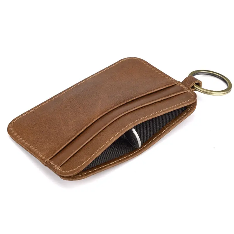 New Vintage Genuine Leather Mini Wallet Men's Credit Card Holder Slim Clutch Money Bag Small Coin Purse For Women