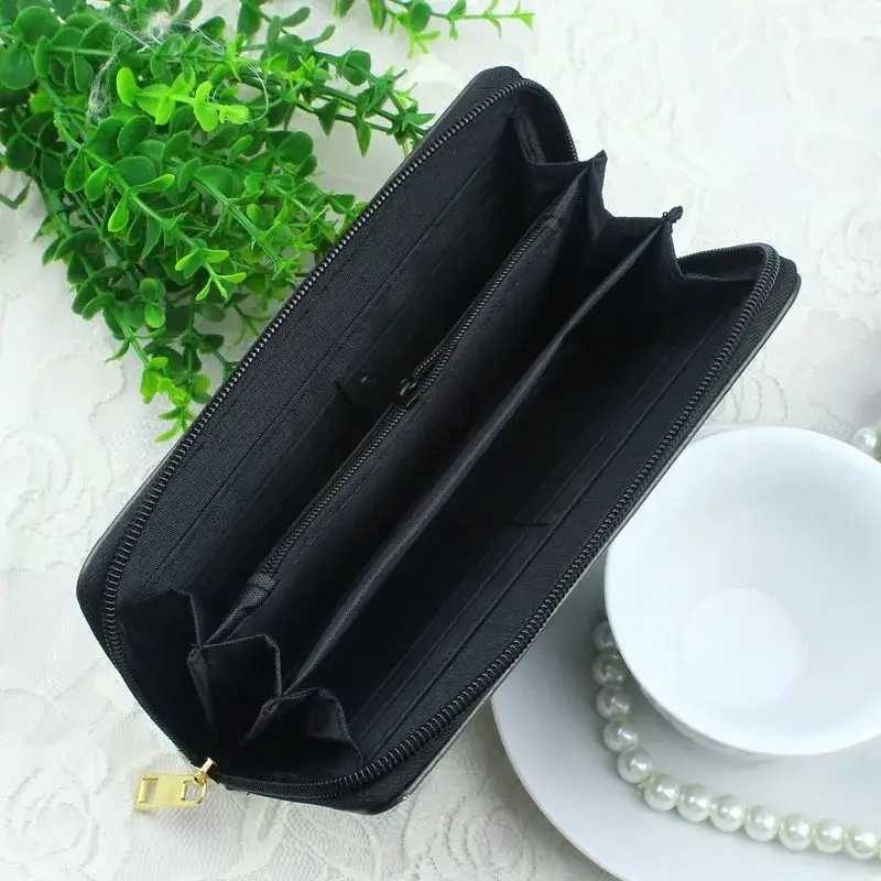Women Wallets Piano Music Notes Print Lady Zipper Purses Money Bag Cards Holder Woman Wallet Handbag Female Black Coin Purse