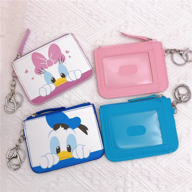 Disney Bags Mickey Mouse Coin Purses Minnie Card Holder Donald Duck Cute Wallet Daisy Coin Purses Keychains Ring
