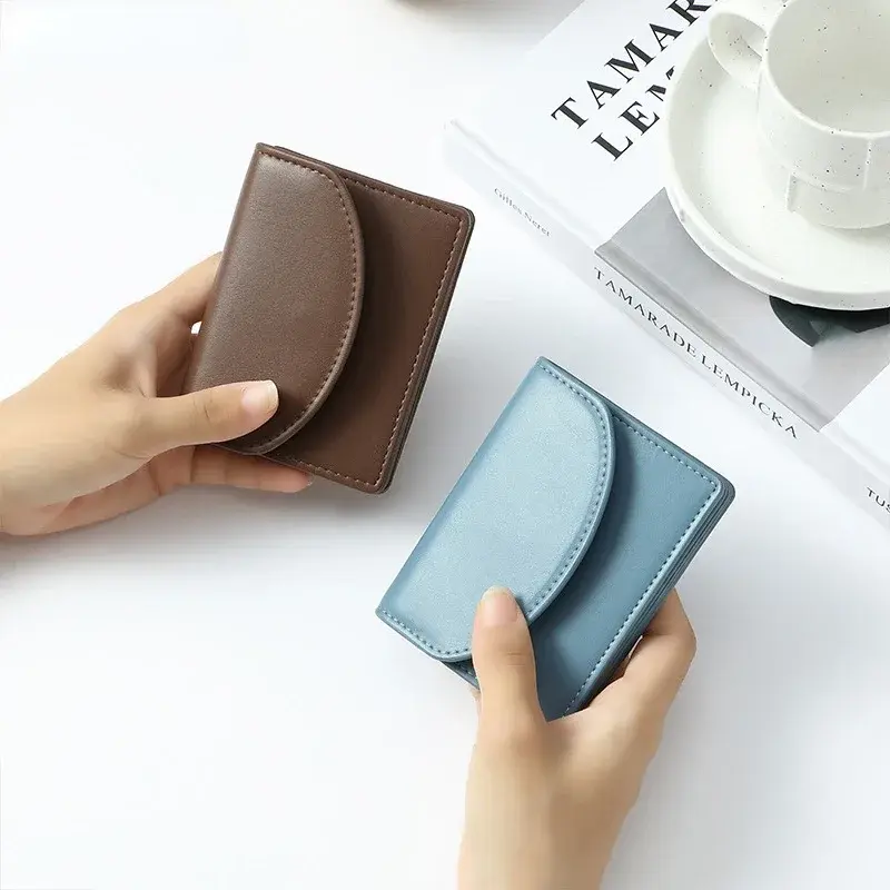Women Wallets PU Leather Female Purse Mini Hasp Solid Multi-Cards Holder Coin Short Wallets Slim Small Wallet Zipper Hasp