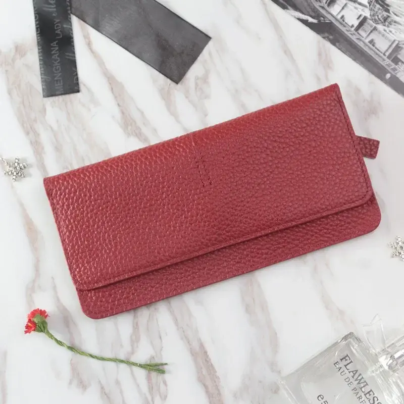 Women Wallets Genuine Leather Women Long Wallet Fashion Zipper Bag Multicolor Wallet Splicing Wild Coin Purse Billetera Mujer