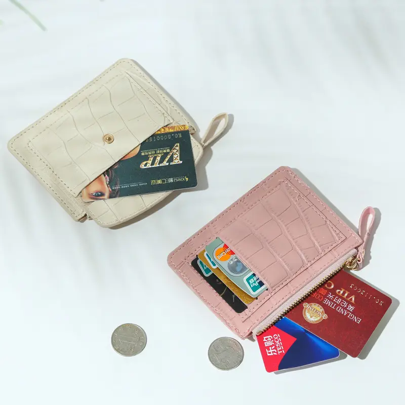 Mini Wallets Hasp Solid Multi-Cards Holder Women Simple Leather Female Purse Coin Short Wallets Slim Small Wallet Zipper Hasp