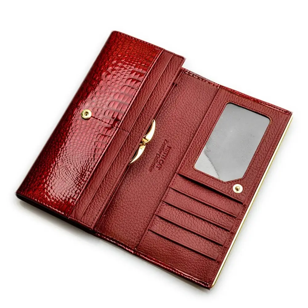 Luxury Women's Genuine Leather Wallet Crocodile Pattern Patent Clutch Coin Purse Designer High Quality Fashion Luxury designer