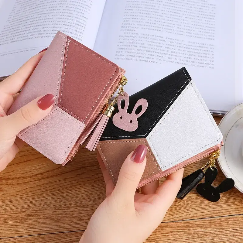 Women's Wallet PU Leather Women's Wallet Made of Leather Women Purses Card Holder Foldable Portable Lady Coin Purses