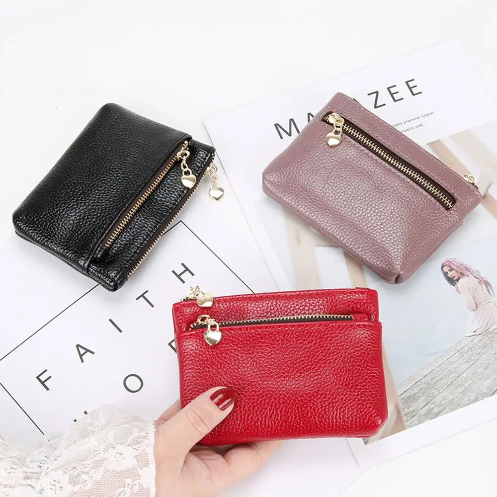 PU Leather Coin Purse Women Mini Change Purses Kids Coin Pocket Wallets Key Chain Holder Zipper Pouch Card Holder Wallet