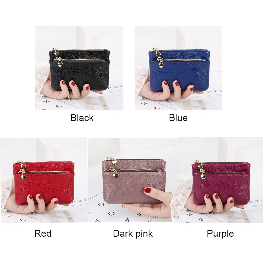 PU Leather Coin Purse Women Mini Change Purses Kids Coin Pocket Wallets Key Chain Holder Zipper Pouch Card Holder Wallet