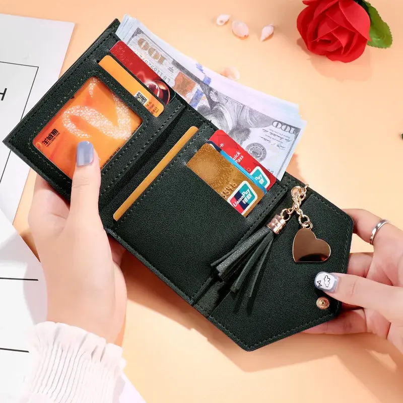 Mini Tassel Wallet Women Fashion Purse Female Short Mini Wallets Korean Students Lovely Purse Female Small Wallet for Women