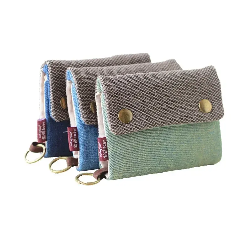 2024 Women Cotton Fabric Short Wallet for Female Large Capacity Coin Purse Card Holder Ladies Multifunction Men Purse Carteira