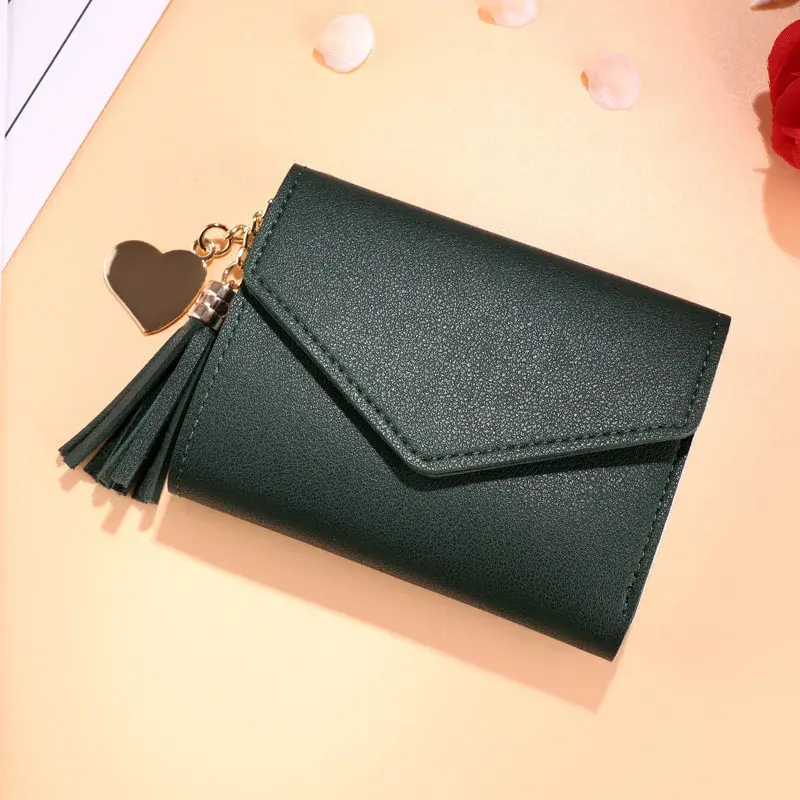 Mini Tassel Wallet Women Fashion Purse Female Short Mini Wallets Korean Students Lovely Purse Female Small Wallet for Women