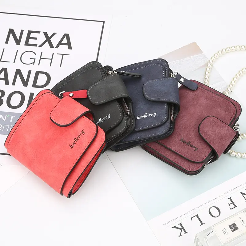 New Women PU Leather Wallets Female Short Hasp Purses Portable Coin Card Holders High Quality Money Bag Clutch Dropshipping