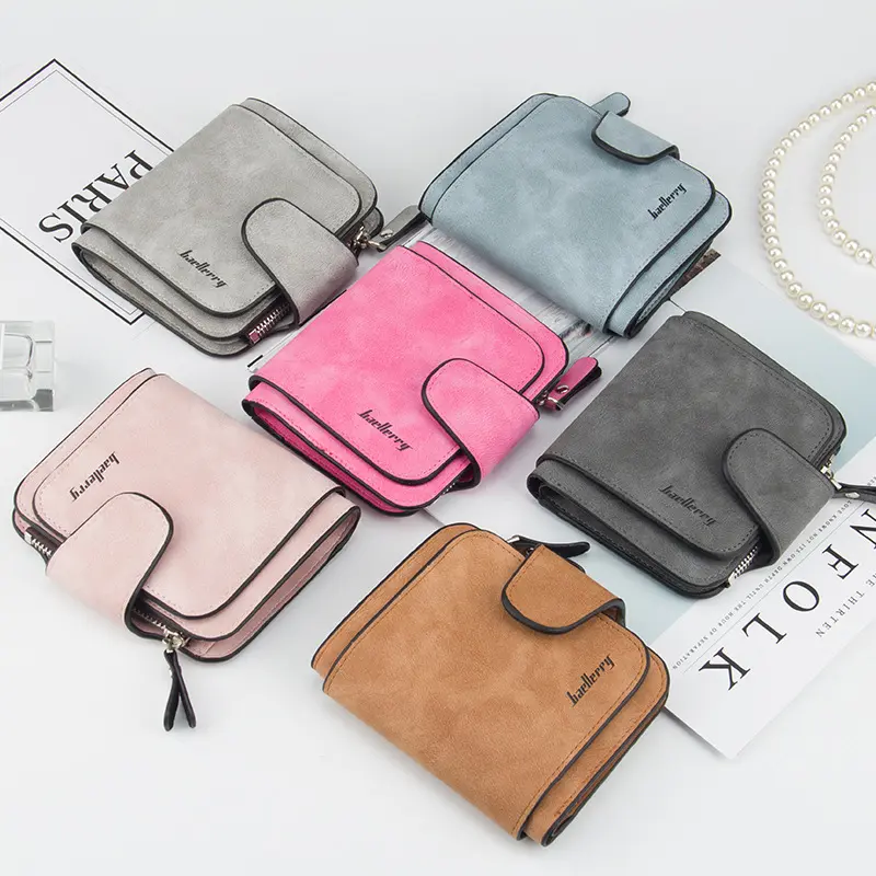 New Women PU Leather Wallets Female Short Hasp Purses Portable Coin Card Holders High Quality Money Bag Clutch Dropshipping