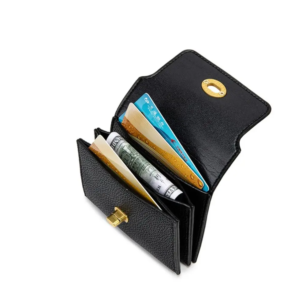 Simple Style PU Leather Short Wallet Solid Color Money Bag Mini Coin Purse Women Girls Fashion Card Holder Portable Storage Bag