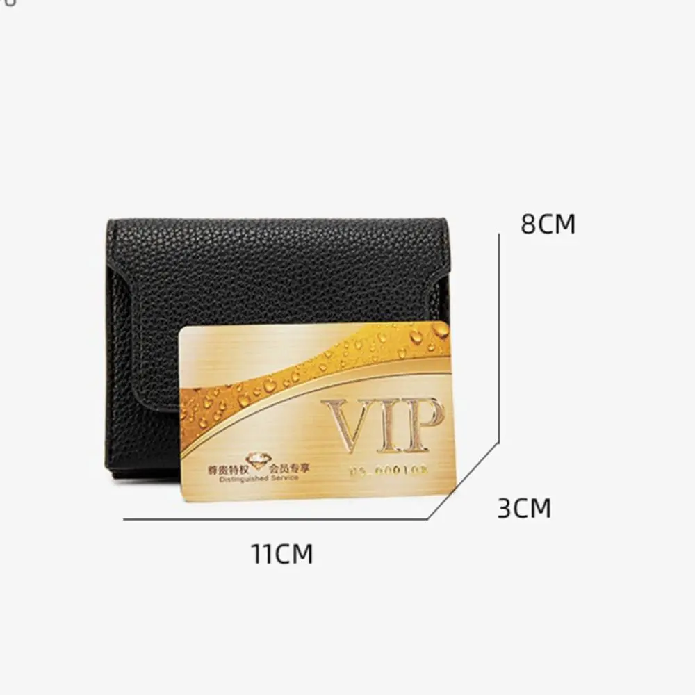 Simple Style PU Leather Short Wallet Solid Color Money Bag Mini Coin Purse Women Girls Fashion Card Holder Portable Storage Bag