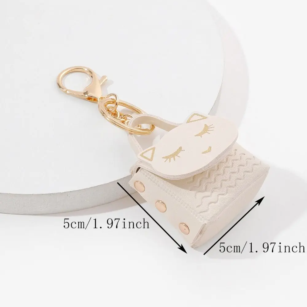 Small Womens Wallet Trendy Cat Cute Coin Pouch Faux Leather Card Wallet Women Keychain Small Coin Pouch Key Ring Bag Pendant
