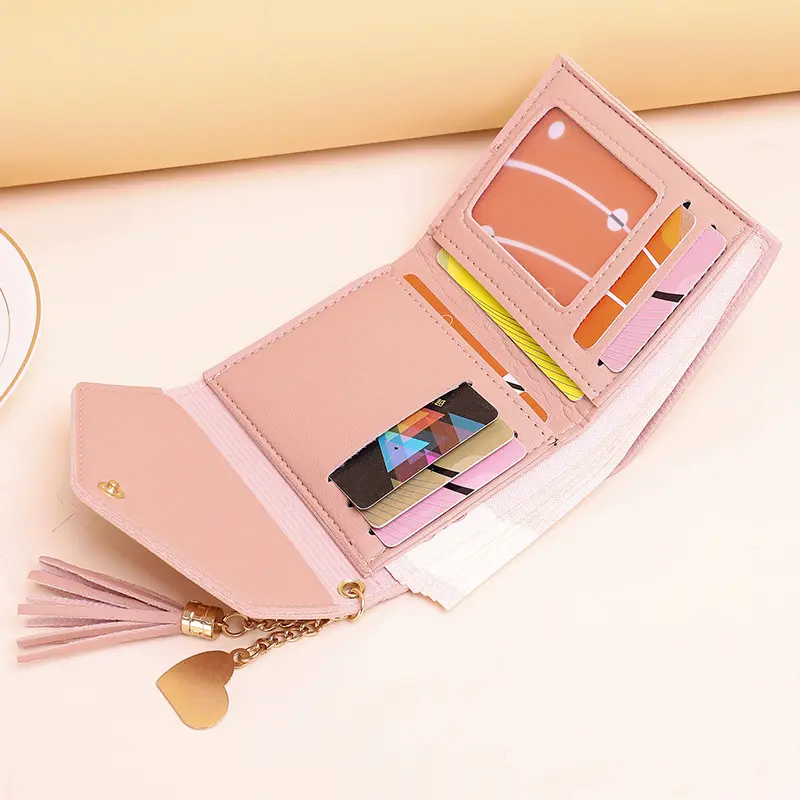 Mini Tassel Wallet Women Fashion Purse Female Short Mini Wallets Korean Students Lovely Purse Female Small Wallet for Women