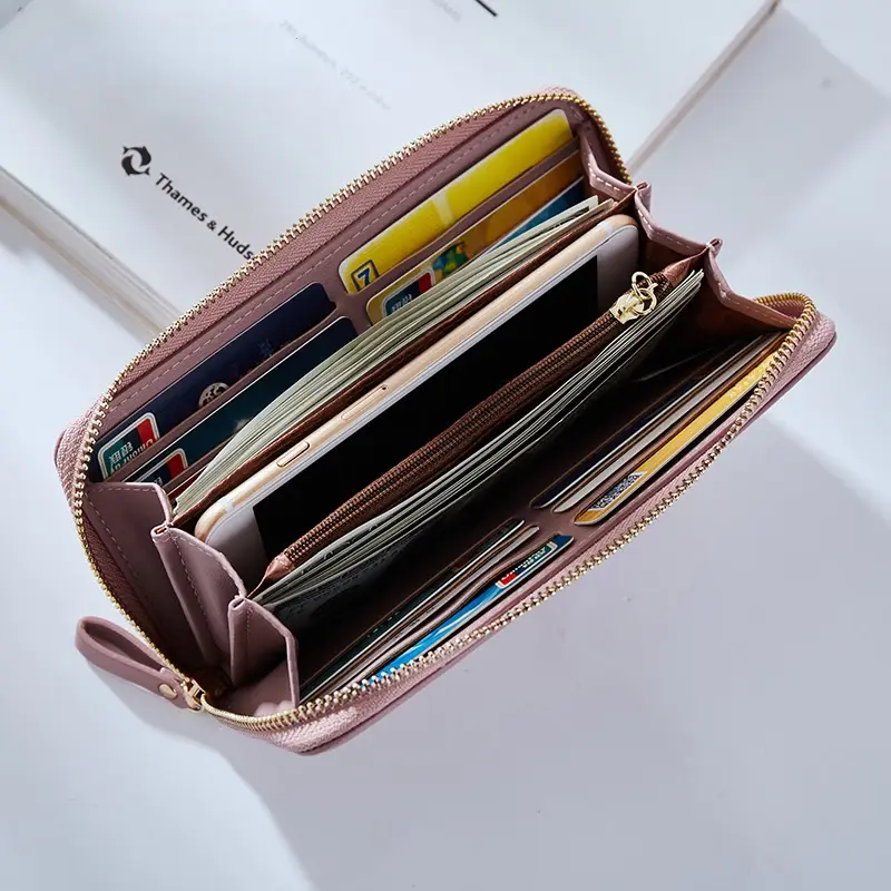 Women Long Clutch Wallet Large Capacity Wallets Female Purse Wristband Lady Purses Phone Pocket Card Holder Carteras Para Mujer