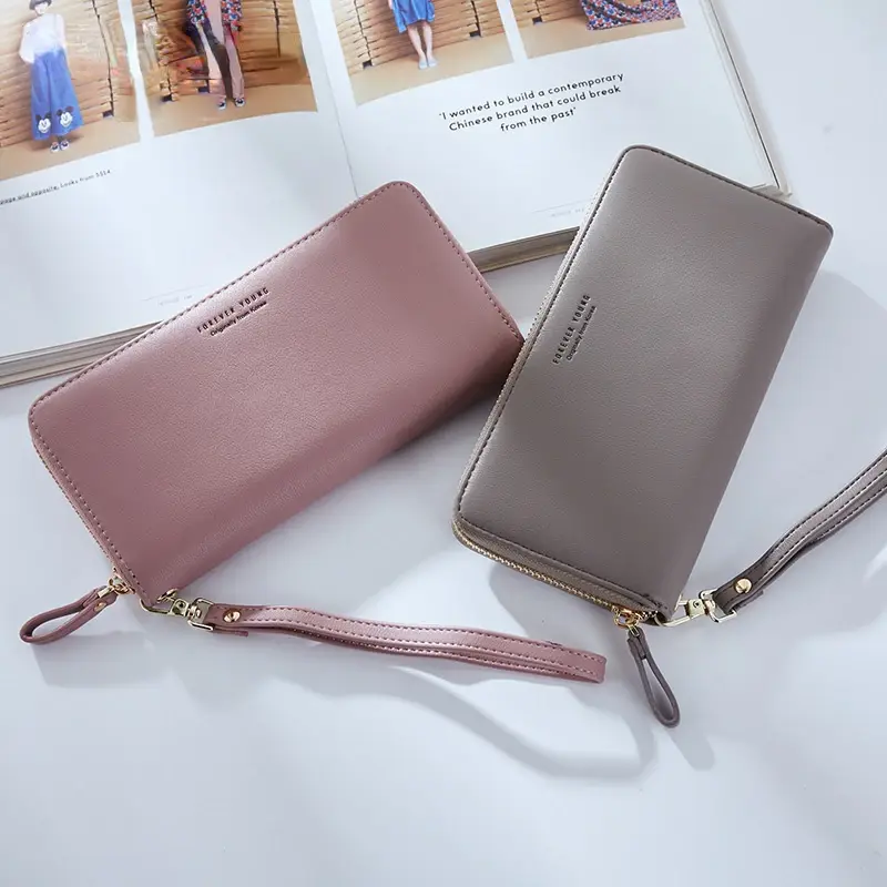 Women Long Clutch Wallet Large Capacity Wallets Female Purse Wristband Lady Purses Phone Pocket Card Holder Carteras Para Mujer