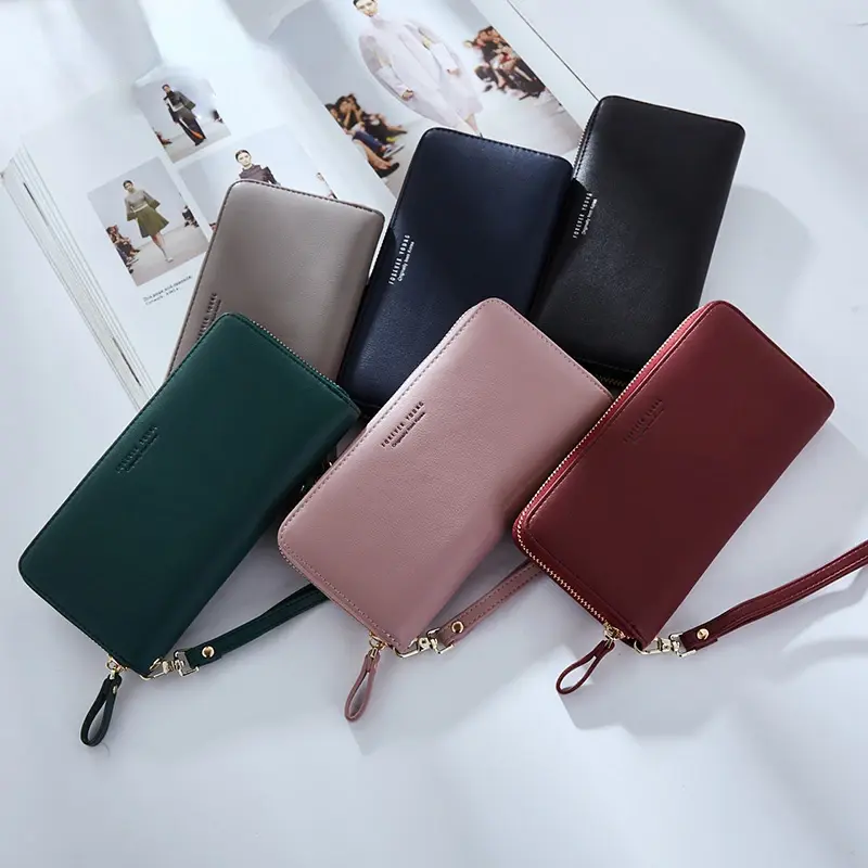 Women Long Clutch Wallet Large Capacity Wallets Female Purse Wristband Lady Purses Phone Pocket Card Holder Carteras Para Mujer