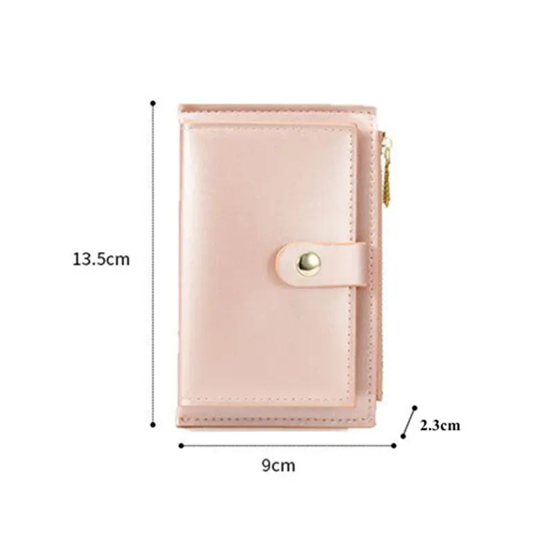 Pearl Laser PU Leather Zipper Women's Wallet Fashion Short Ladies Coin Purse Female Money Bag Clip Credit Card Holder