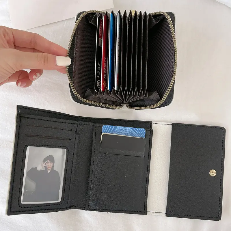 Women Cute Wallet Cow Print PU Leather Business Card Holder Female Girl's Coin Pouch Women Tri-fold Cartoon Carteras Para Mujer