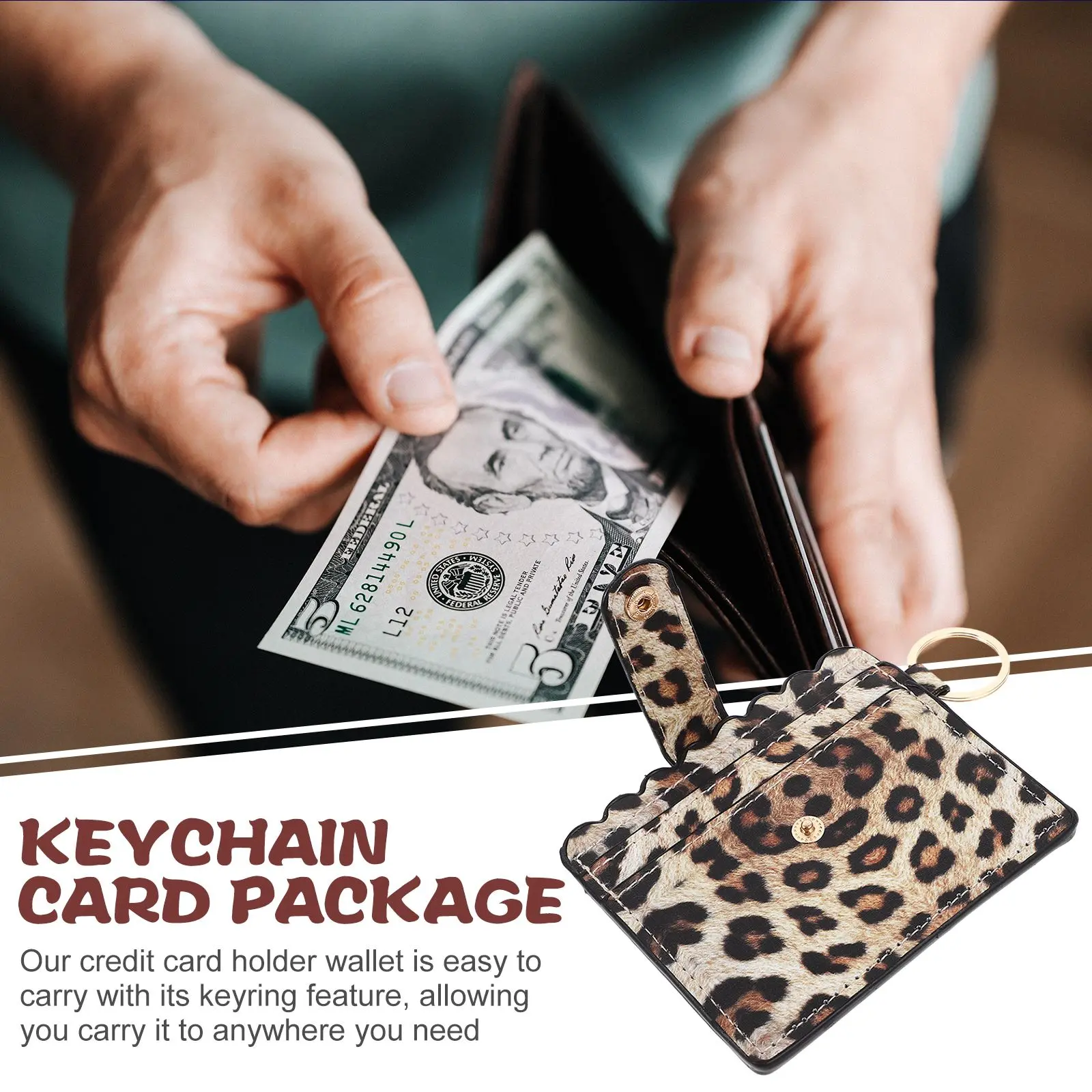 Holder Leopard Print Card Bag Small Women Wallet Woman Pu Credit Case for