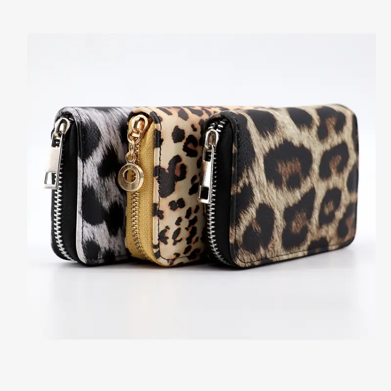 Leather Women Wallet Classic Leopard Animal Patterns Long Wallets Female Cards Holder Clutch Bag Fashion Ladies Purses Cartera