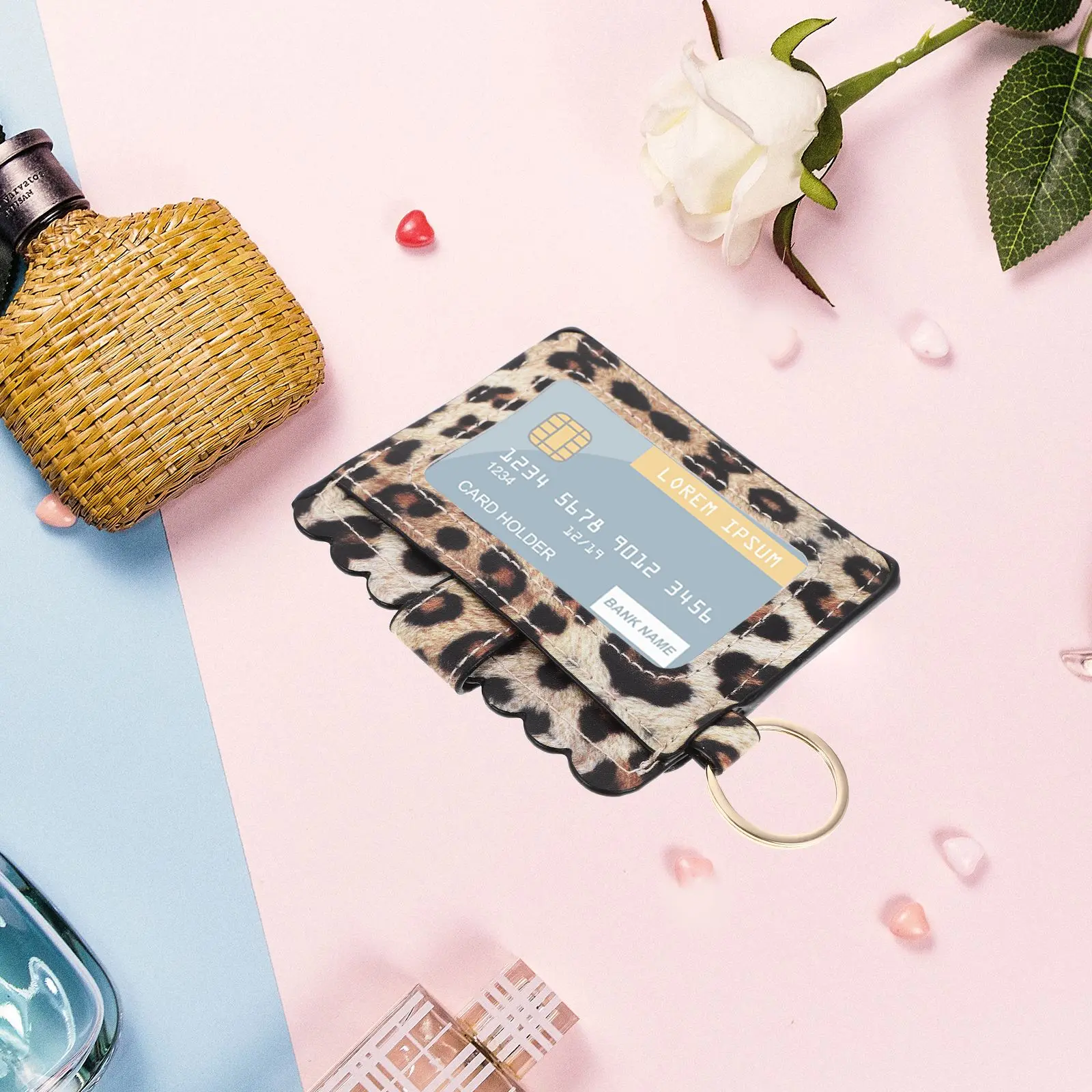 Holder Leopard Print Card Bag Small Women Wallet Woman Pu Credit Case for