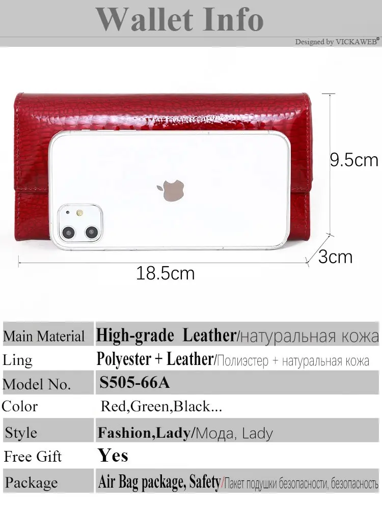 VICKAWE Brand Women Wallet Leather Female Purse Fashion Diamonds Hasp Coin Pocket Long Design Clutch Ladies Money Bag