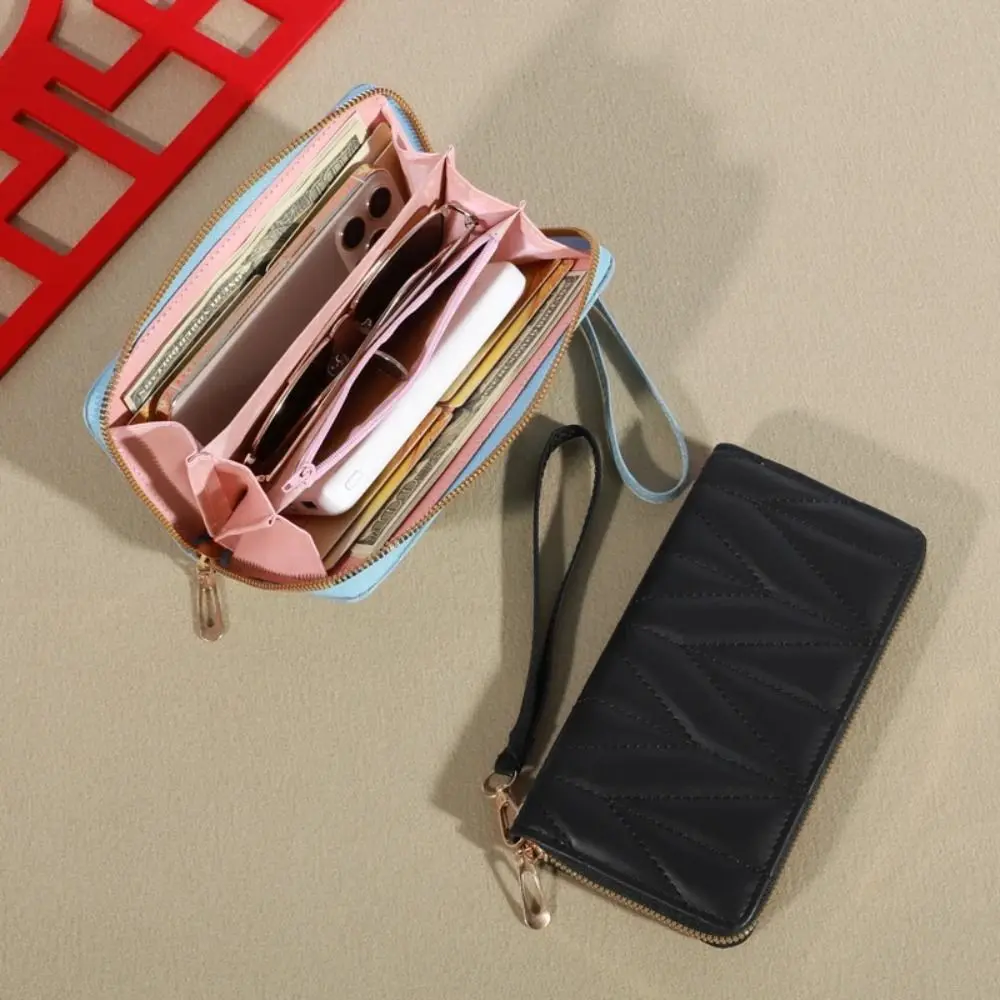 New Fashion Zipper Women Long Wallet Large Capacity Multi Card Slots Coin Purse Leather Around Clutch