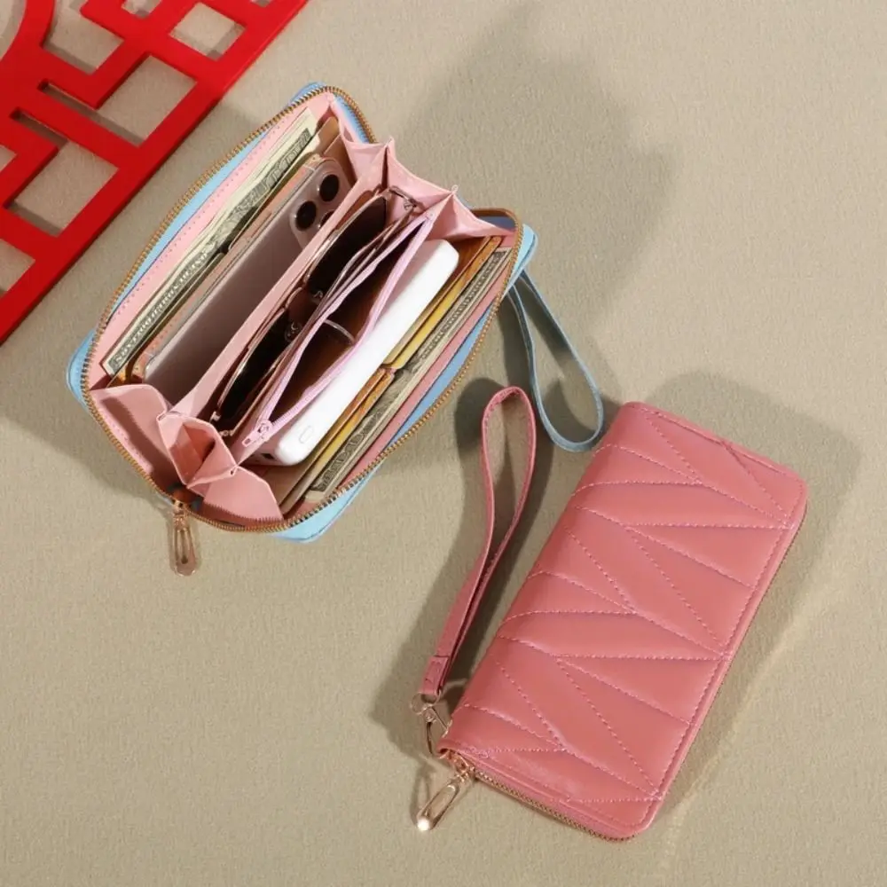 New Fashion Zipper Women Long Wallet Large Capacity Multi Card Slots Coin Purse Leather Around Clutch
