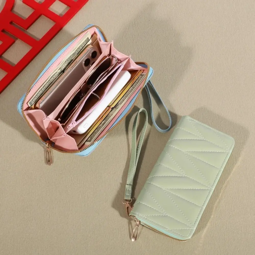New Fashion Zipper Women Long Wallet Large Capacity Multi Card Slots Coin Purse Leather Around Clutch