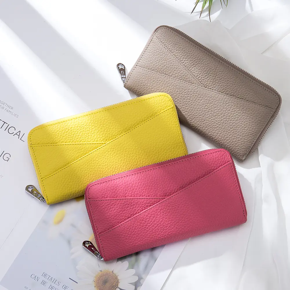 Women Wallet Soft Cow Leather Japan Simple Purse Anti-Theft Scan Lining Clutch Bag Female Wallets For Coin Money Card Cellphone