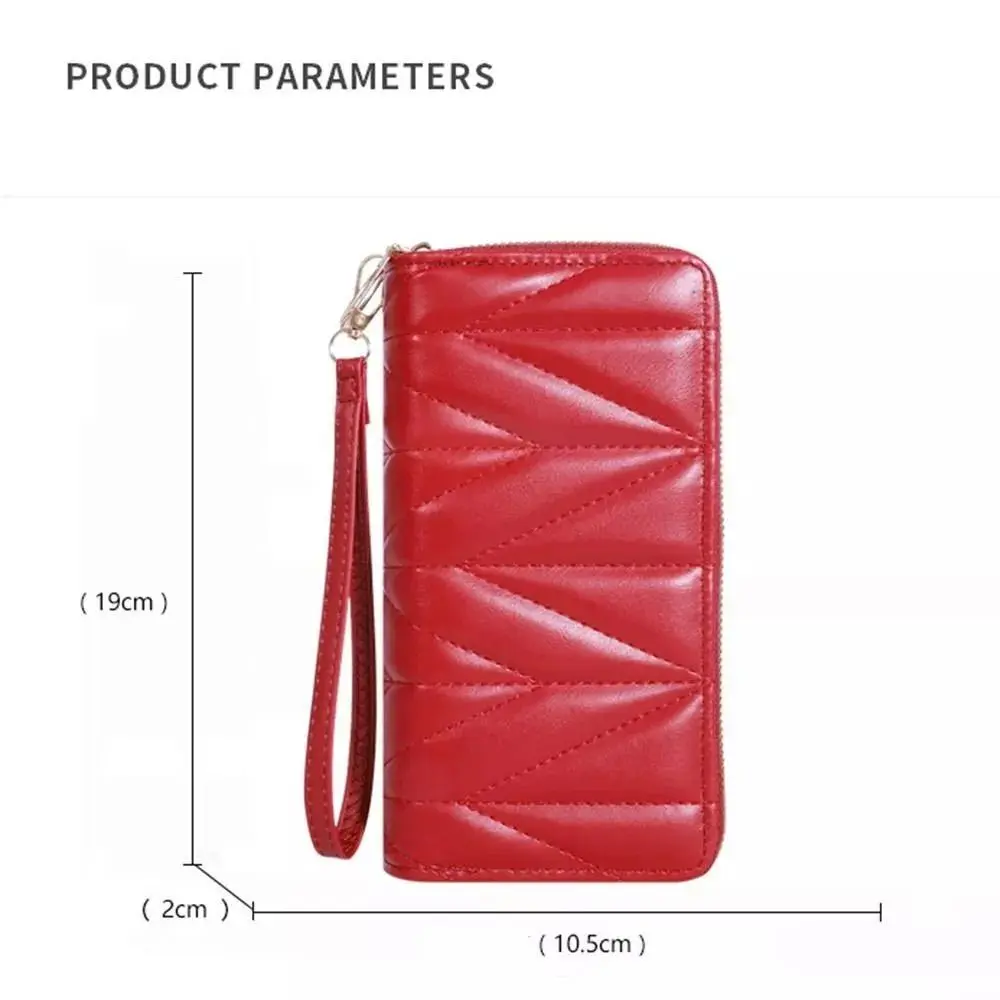 New Fashion Zipper Women Long Wallet Large Capacity Multi Card Slots Coin Purse Leather Around Clutch