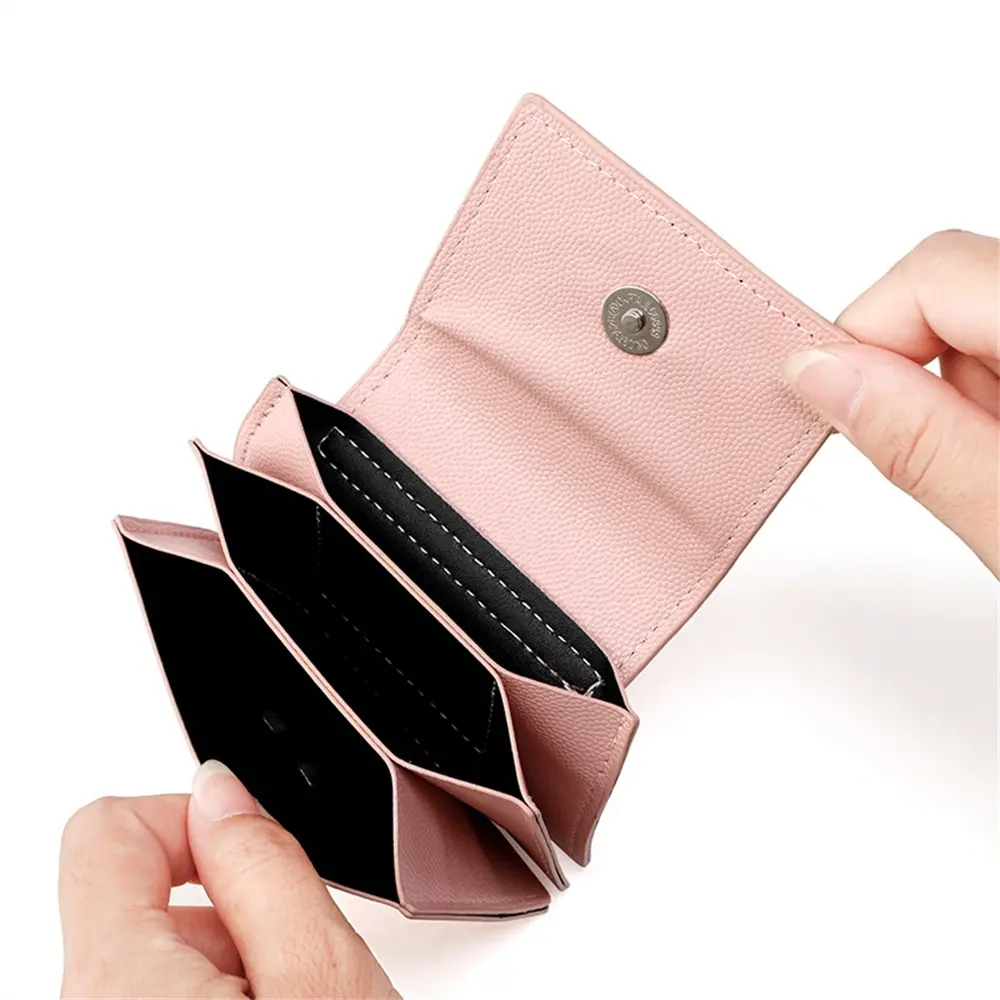 New Women's Small Wallet Heart Shaped Mini Coin Purse Korean Love Stamped Short Coin Wallet Multi-card Slots Card Holder Pouch