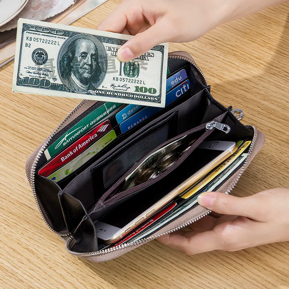 Women Wallet Soft Cow Leather Japan Simple Purse Anti-Theft Scan Lining Clutch Bag Female Wallets For Coin Money Card Cellphone
