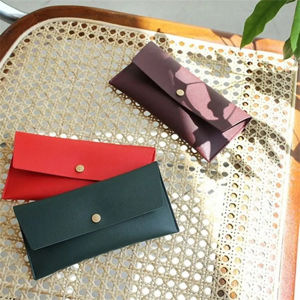 Fashion PU Leather Envelope Wallets Portable Korean Style Women Long Clutch Bag Coin Purse Multifunctional Change Bag Women