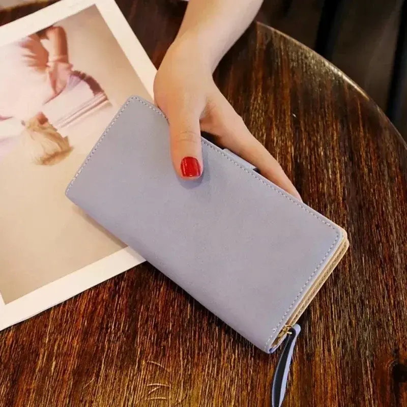 Women Wallet PU Leather Purse Female Long Wallet Gold Hollow Leaves Pouch Handbag for Women Coin Purse Card Holders Clutch