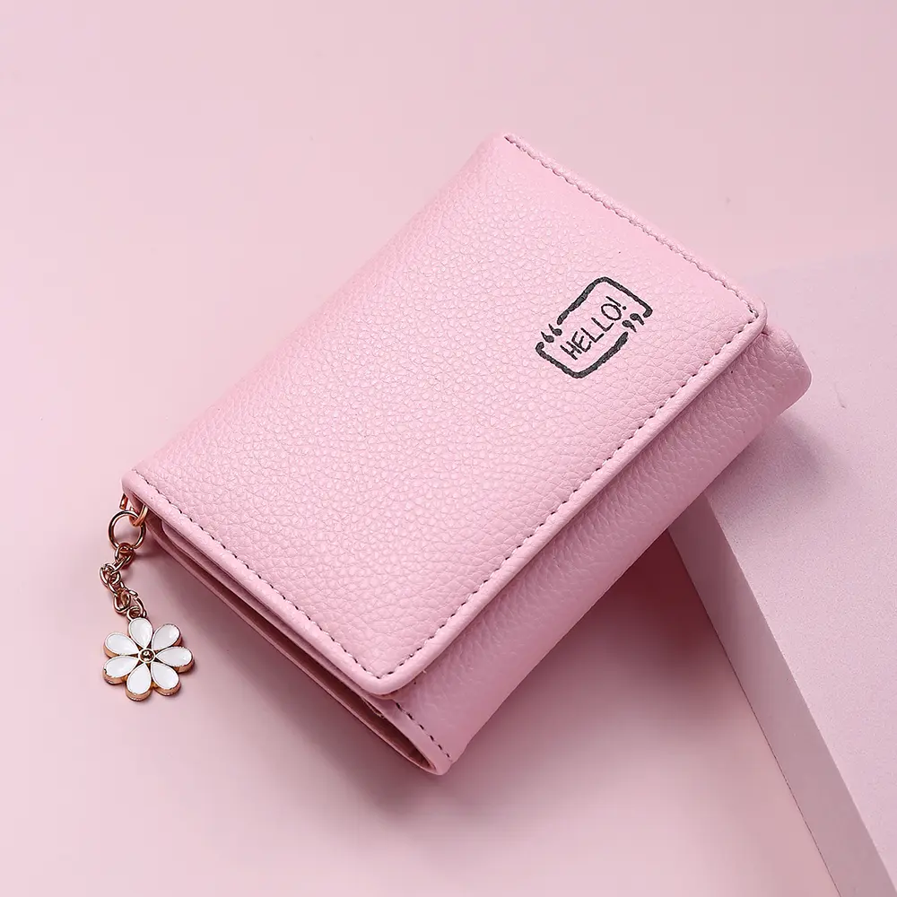 Women's Wallet Portable Small Money Purses Metal Daisy Design Ladies Bank Credit ID Card Holder Female Cute Little Clutch Bag