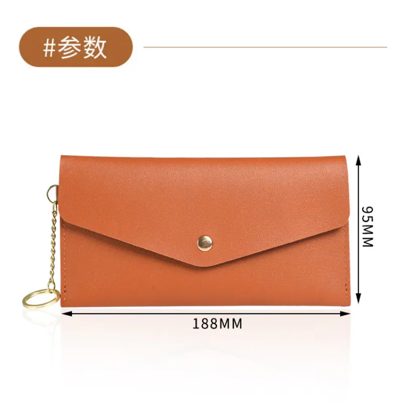 Soft Leather Wallet Women Long Wallet Female Clutch Bag Women Mobile Phone Pouch Credit Card Holder Coin Purse with Key Chain