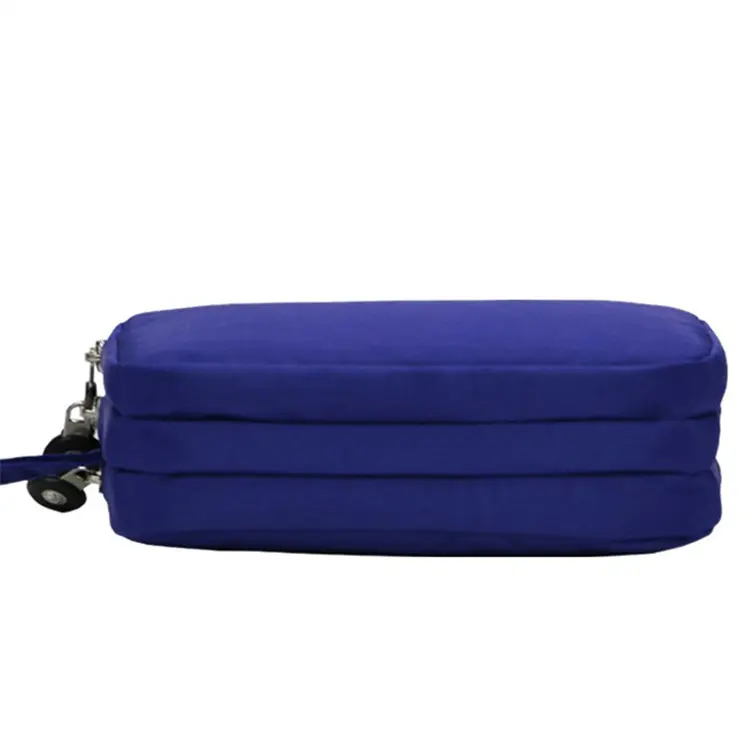 New Fashion Big Capacity Women Wallet Make-up Bag Coin Purse Mini Bag with Three Zipped Portable Women Wallets Phone Pouch
