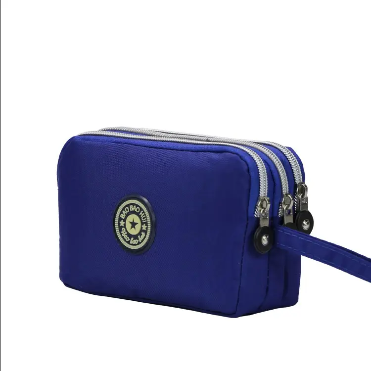 New Fashion Big Capacity Women Wallet Make-up Bag Coin Purse Mini Bag with Three Zipped Portable Women Wallets Phone Pouch