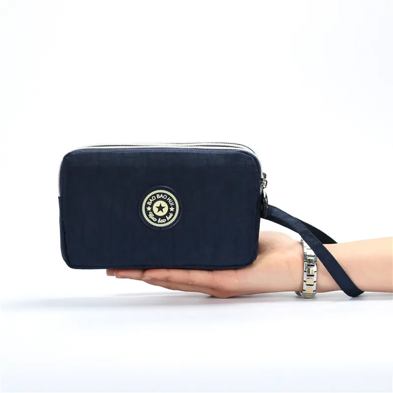 New Fashion Big Capacity Women Wallet Make-up Bag Coin Purse Mini Bag with Three Zipped Portable Women Wallets Phone Pouch