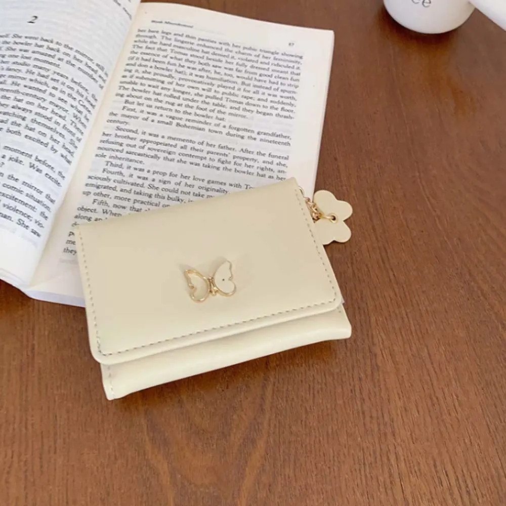 Pendant Butterfly Zero Wallet Korean Style Waterproof Short Money Bag Candy Color Large Capacity Simplified PU Purse Girls