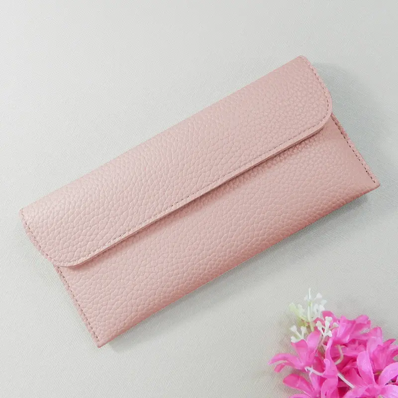 Women's Long Purses Wallets Metal Buckle Simple Girls Wallets Money Clips Pocket Card Holder Engraving Wallets Phone Clutch Bag
