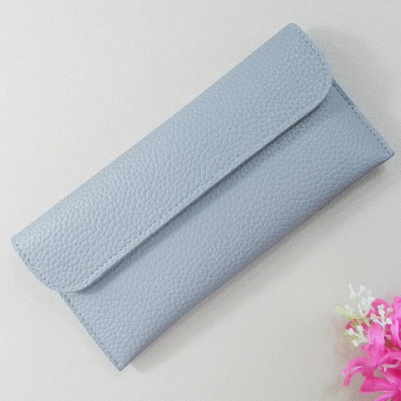 Women's Long Purses Wallets Metal Buckle Simple Girls Wallets Money Clips Pocket Card Holder Engraving Wallets Phone Clutch Bag